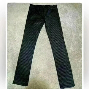 Lip Service CULT Needle Jean women 40 black striped button fly skinny.exc cond